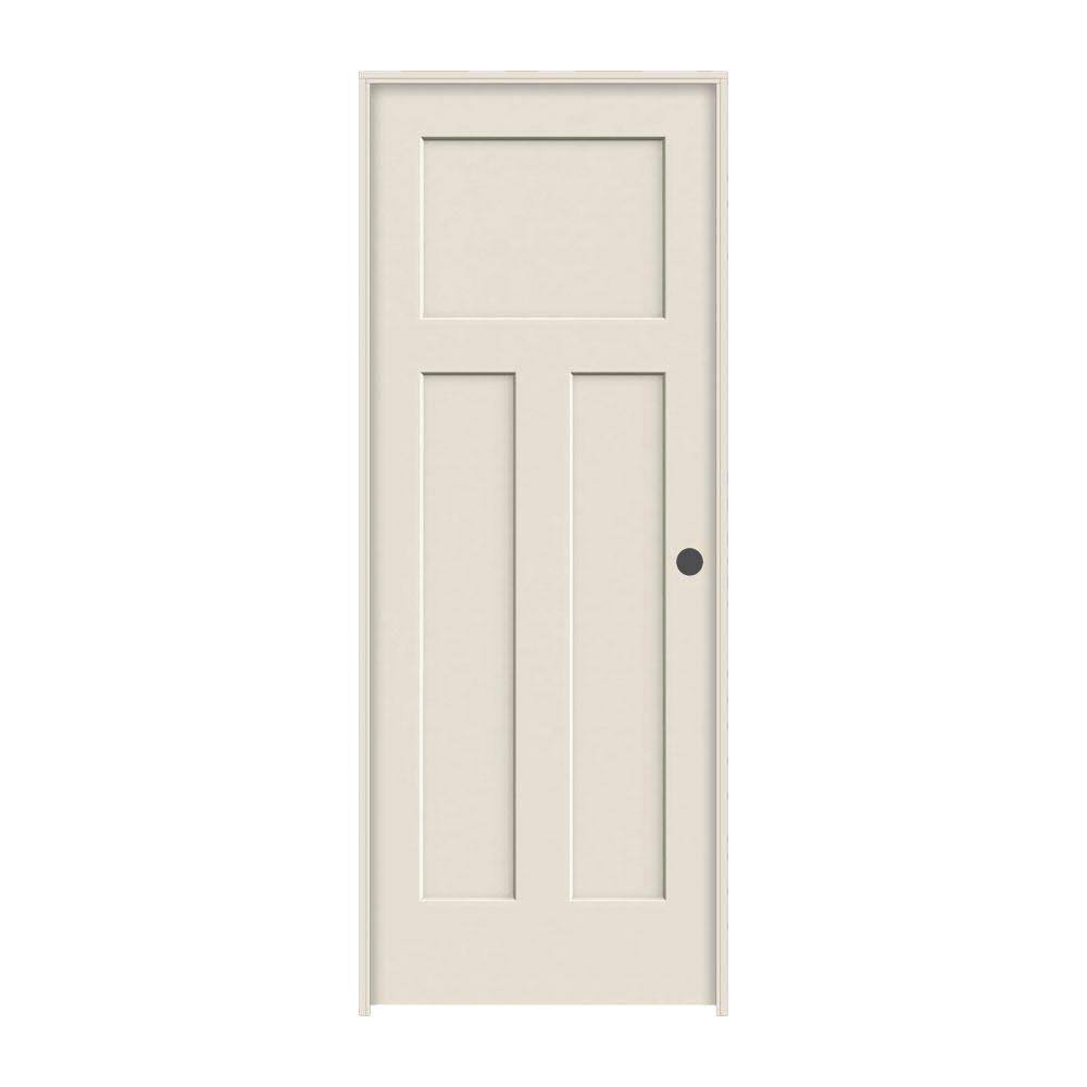 JELD-WEN30in.x80in.CraftsmanPrimedLeft-HandSmoothMoldedCompositeMDFSinglePrehungInteriorDoor